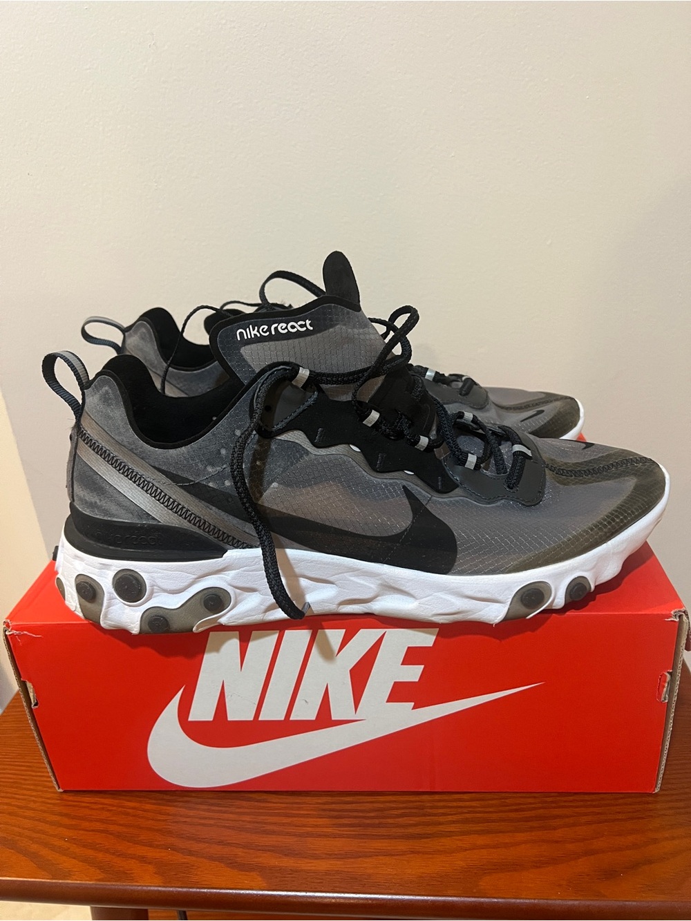 Nike React Element 55 Men's Sneakers - Black & Gray